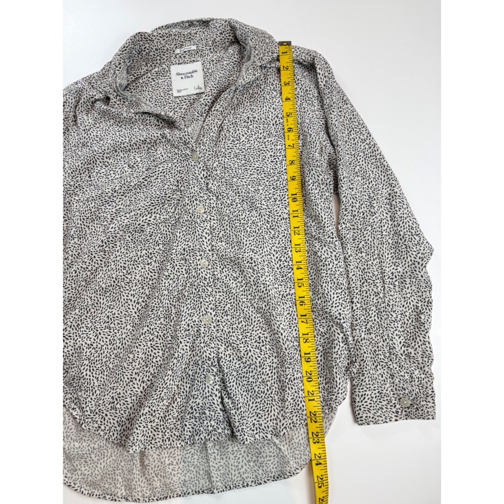 Abercrombie & Fitch Boyfriend Shirt Womens Small Black White Abstract‎ Print S - Picture 6 of 6